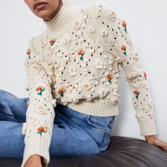 Zara | Sweaters | Zara Floral Knit 